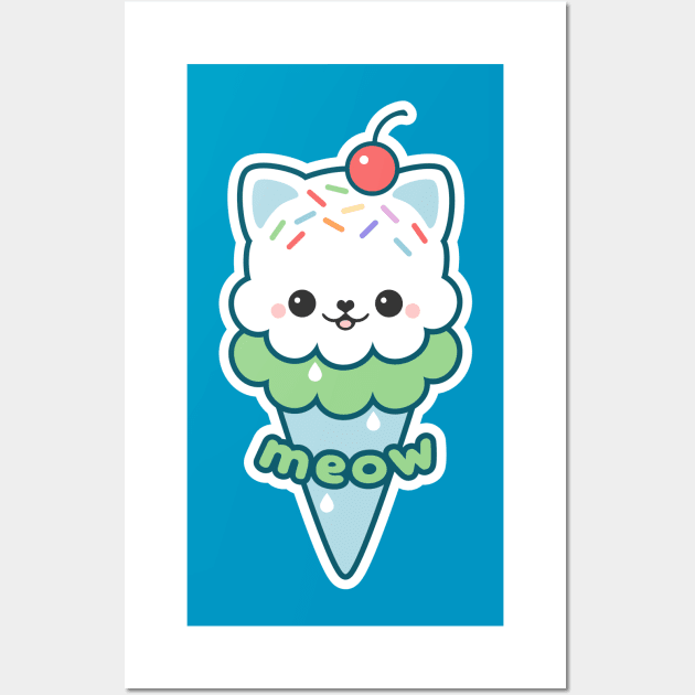 Ice Cream Kitty Wall Art by sugarhai